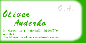oliver anderko business card